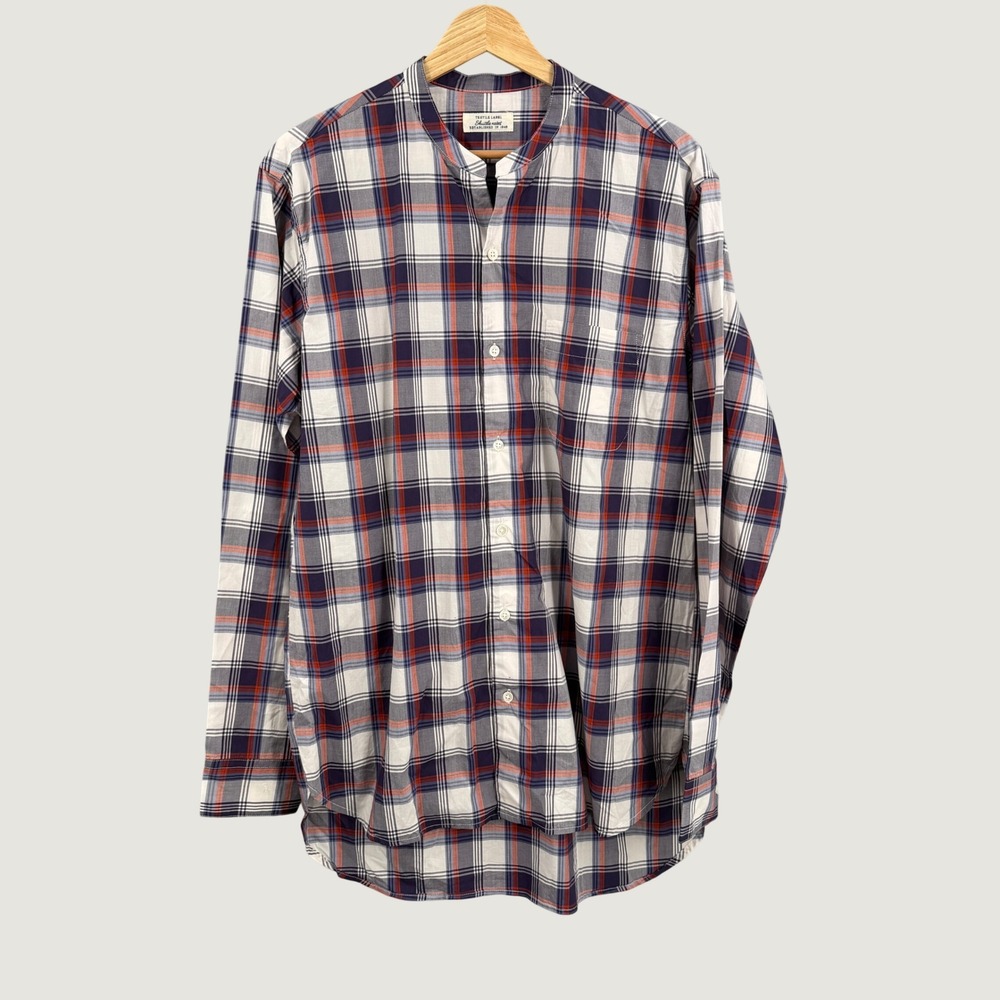 Shuttle Notes Plaid Button Front Shirt Approx Men's Large Lightweight Woven
